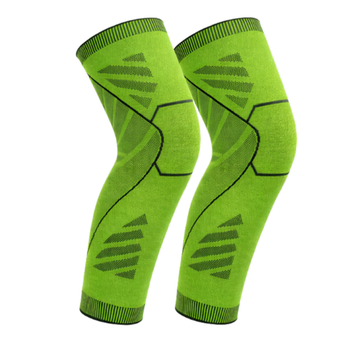 Wolf Full-Leg Compression Sleeves (Pair) - Green