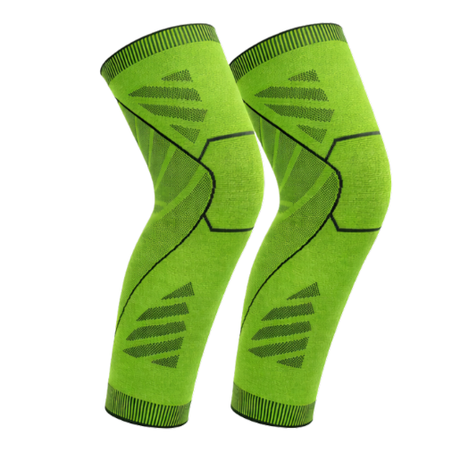 Wolf Full-Leg Compression Sleeves (Pair) - Green