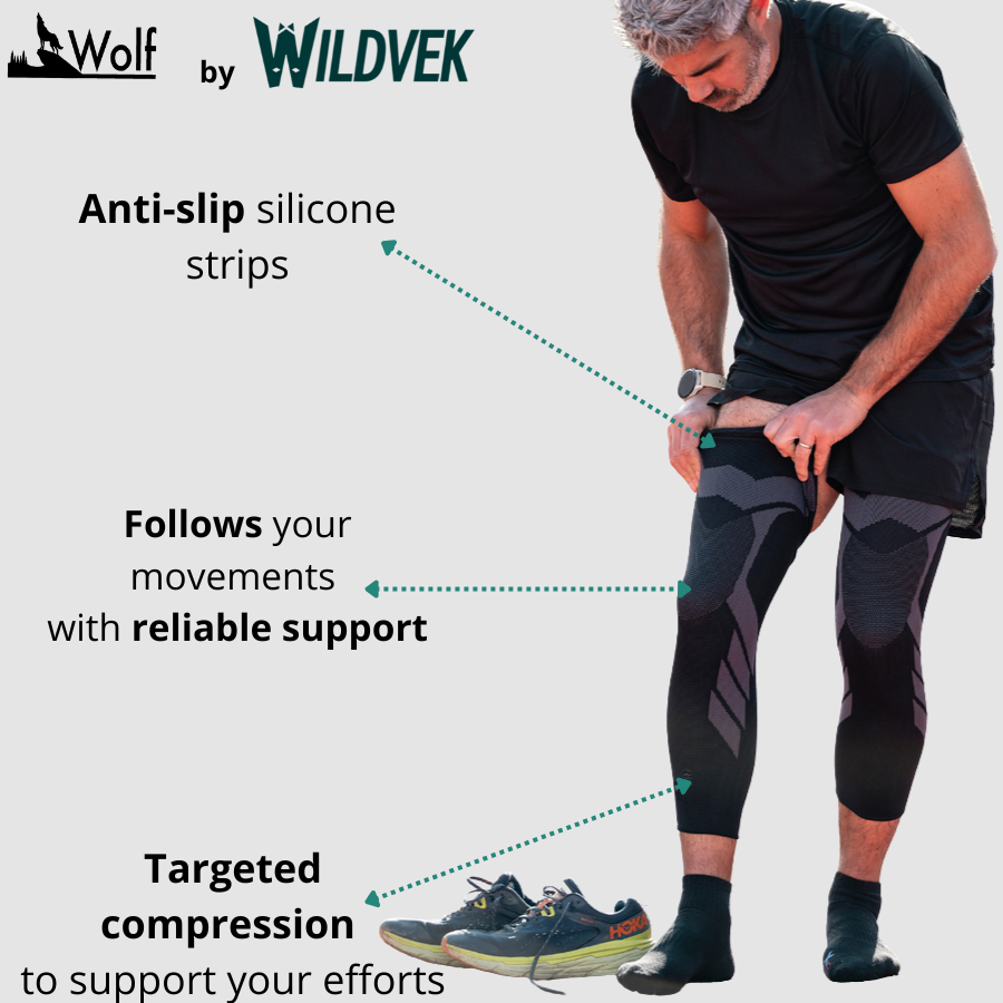 Wolf Full-Leg Compression Sleeves (Single) - White