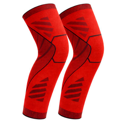 Wolf Full-Leg Compression Sleeves (Pair) - Red